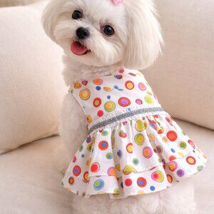 Luxury Polka Dot Dog Dress Cute Party Outfit for Small Dogs Comfortable Small